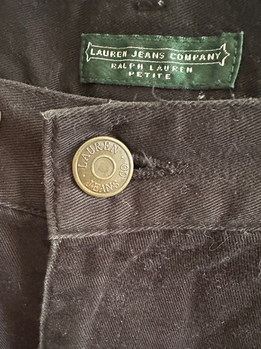 Ralph Lauren Black Straight Leg Jeans Sz 10P Petite 100% Cotton Denim Classic - Picture 3 of 7